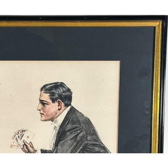 Antique Howard Chandler Christy a Winning Hand Framed Edwardian Society Art Print For Sale - Image 9 of 12