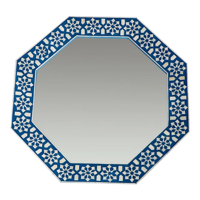 Blue Bone Inlay Mirror For Sale