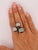Blue Bochic “Orient” Vintage South Sea Pearl & Fancy Sapphires Ring Set 18K Gold & Si For Sale - Image 8 of 9
