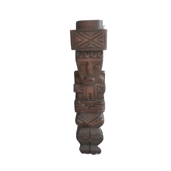 Early 20th Century Early 20th Century Vintage Hand Carved Tropical Hardwood Figure For Sale - Image 5 of 5