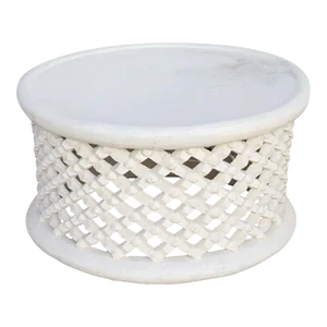 Painted White African Spider Coffee Table