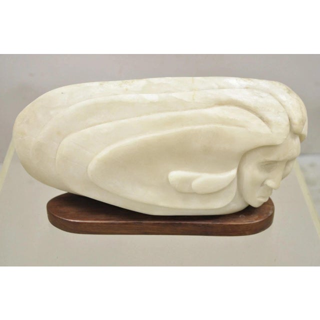 Vintage Bud Miller 1989 Native American Carved Alabaster Double Sided Sculpture For Sale - Image 11 of 12