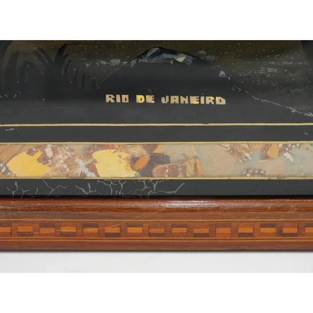 Blue Large Vintage Morpho Butterfly Wings Serving Tray For Sale - Image 8 of 10