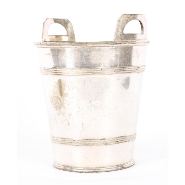 Metal Antique Art Deco Silver-Plated Champagne Cooler attributed to Hutton Sheffield, 1920s For Sale - Image 7 of 14