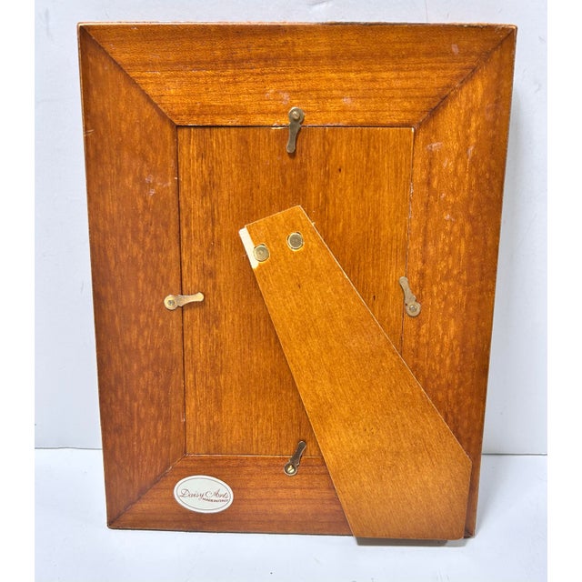 Vintage Tooled Leather Picture Frame With Leaf Motif, Holds 4x6 Photo For Sale - Image 11 of 12