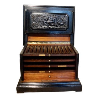 Antique Black Forest Carved Humidor with Wild Boar, 1870 For Sale
