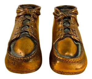 Vintage Bronze Baby Boy Boots, a Pair
