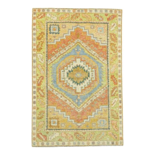 Turkish Oushak Rug 3'9" x 5'9" #19061 For Sale