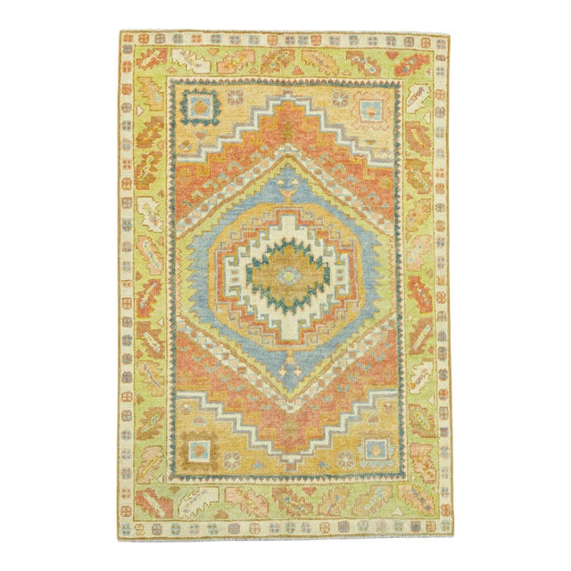 Turkish Oushak Rug 3'9" x 5'9" #19061 For Sale
