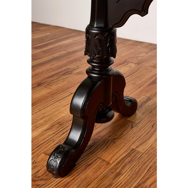 Victorian Modernized 19th Century Victorian Game Table With Black Finish For Sale - Image 3 of 11