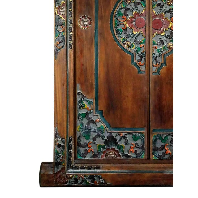 Wood Doors Carved With Painted and Gilt Detail For Sale - Image 7 of 13