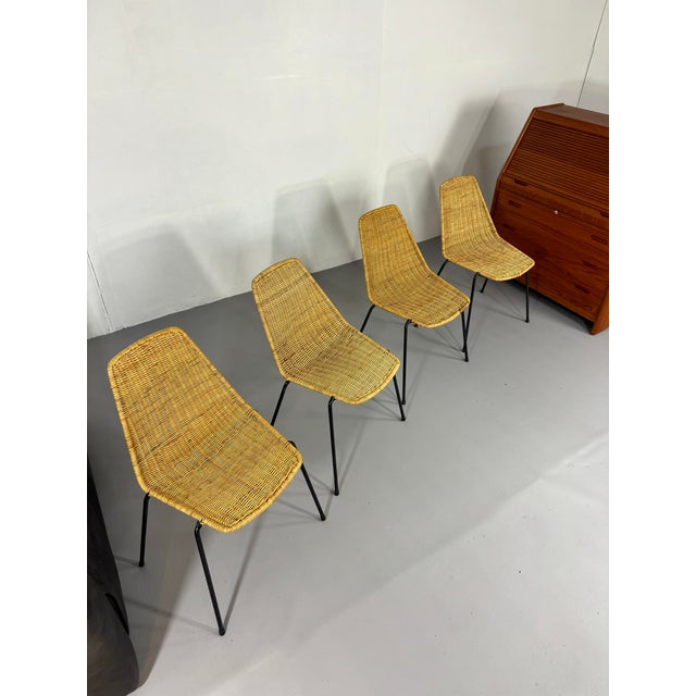 Wood Mid-Century Bauhaus Rattan Basket Chair by Gianfranco Legler, 1950s For Sale - Image 7 of 8