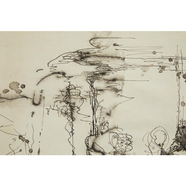 Mid 20th Century MCM Abstract Ink on Paper Artist Mackey 1956 For Sale - Image 5 of 7