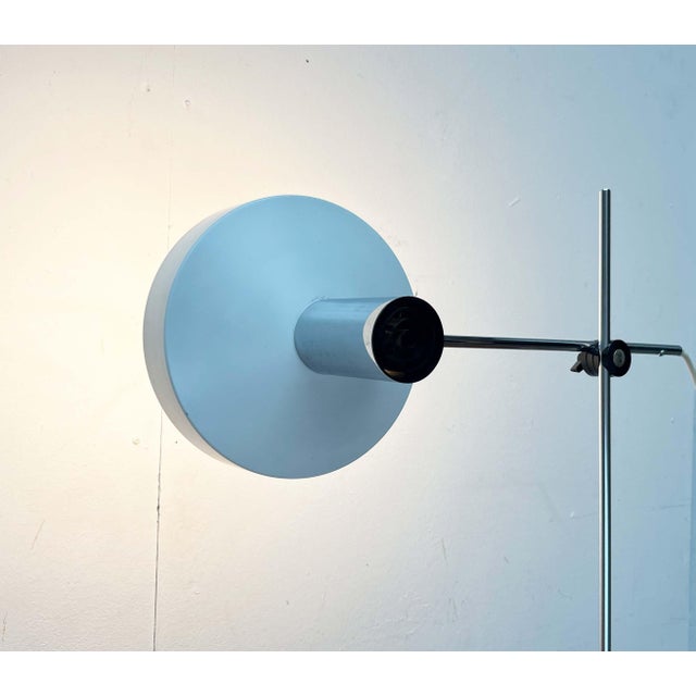 Silver Mid-Century Modern German Minimalist White and Chrome Table Lamp from Kaiser Leuchten, 1960s For Sale - Image 8 of 18