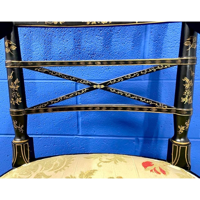 Vintage Baker Ebony Charleston Side Chair For Sale In Atlanta - Image 6 of 12