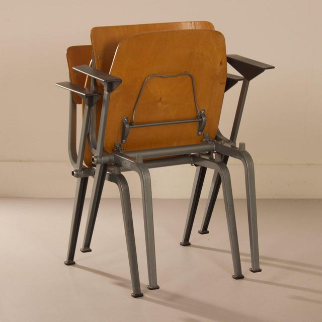 1960s Set of Folding Chairs with Armrests from Ahrend De Cirkel, 1960s For Sale - Image 5 of 16