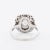 2000 - 2009 Art Deco Style Double Halo Engagement Ring, Platinum and Diamonds, Size 3.5 For Sale - Image 5 of 5