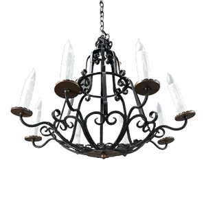 Antique Country French Wrought Iron Chandelier