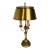 1960s French Neoclassical 3-Arm Brass Bouillotte Table Lamp With Pierced Tole Shade For Sale