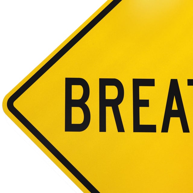 Breathe IV - Original Inspirational Pop Art Steel Street Sign Wall Sculpture by Scott Froschauer For Sale In Los Angeles - Image 6 of 9