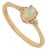 Natural Oval Cabochon Opal Ring With Trio Diamonds in 14k Yellow Gold Size 7 For Sale