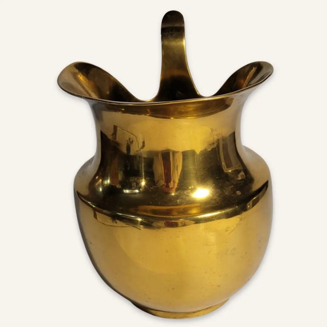 English Late 19th Century Heavy Gauge Brass Ewer For Sale - Image 3 of 10