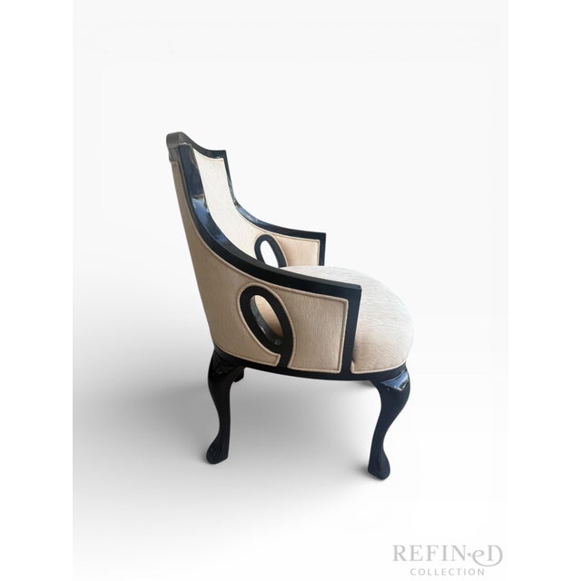 Wood Set of Six Ebonized Dining Armchairs, Attributed to Ralph Lauren Collection for Henredon For Sale - Image 7 of 14