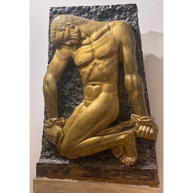 Art Deco Monumental Prometheus Bound Relief by Alfred Pierre Noël Cazaubon, France C. 1940 For Sale - Image 3 of 5