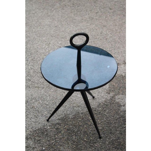 Mid-Century Modern Round Coffee Tables with Handles from Cesare Lacca, Italy, 1950s, Set of 2 For Sale - Image 3 of 13