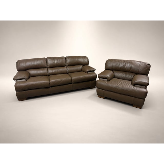 Animal Skin Leather Lounge Set — Studio Edition For Sale - Image 7 of 9