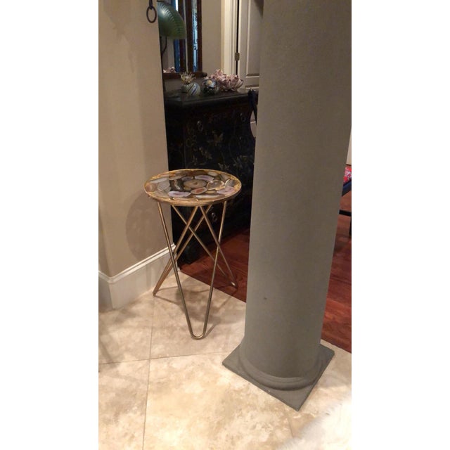 Regency Agate Slices Side Table For Sale - Image 4 of 5