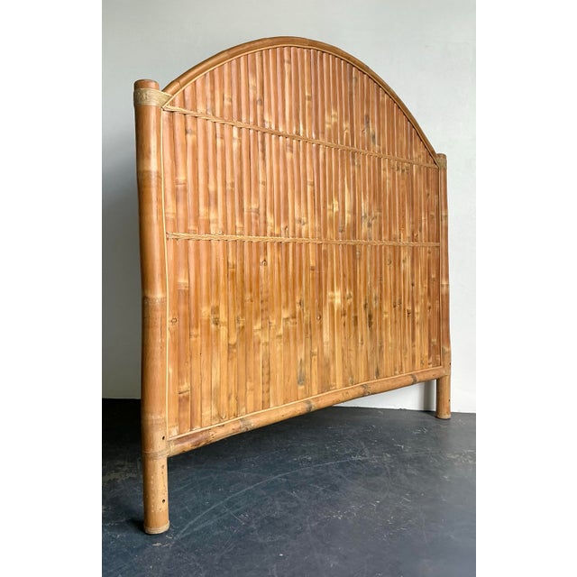 Tan Vintage Boho Split Bamboo King Headboard For Sale - Image 8 of 12