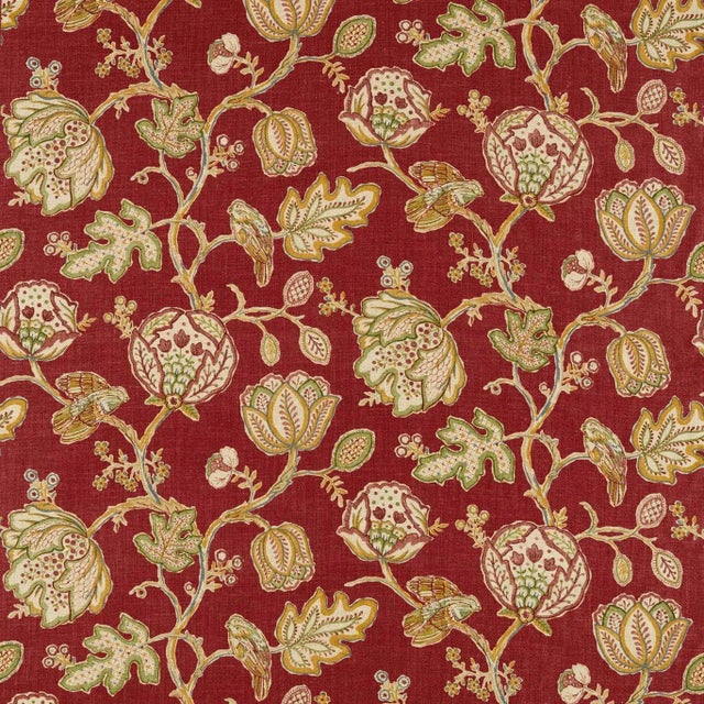 Morris & Co Theodosia Fabric in Red - a Sample For Sale