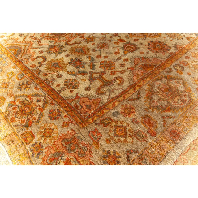 Oversized Antique Turkish Oushak Rug For Sale In New York - Image 6 of 8