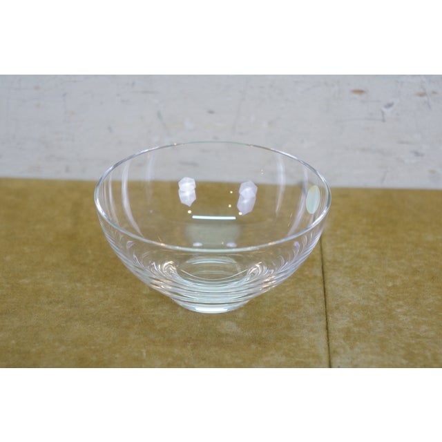 Late 20th Century Modern Tiffany & Co. Clear Crystal Harmony Centerpiece Serving Bowl With Original Box For Sale - Image 6 of 12