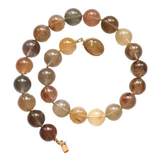 Mix Color Rutilated Quartz Necklace For Sale