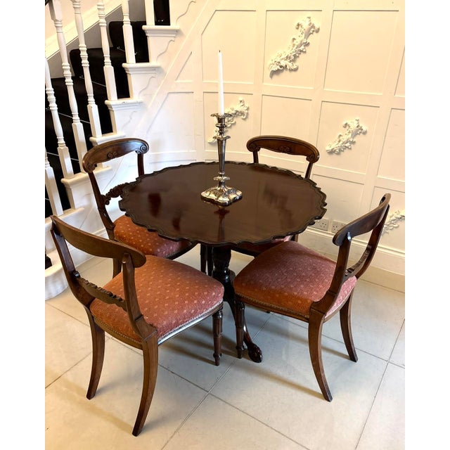 A superb quality antique George III mahogany piecrust tilt top dining centre table dating to circa 1780. The beautifully...