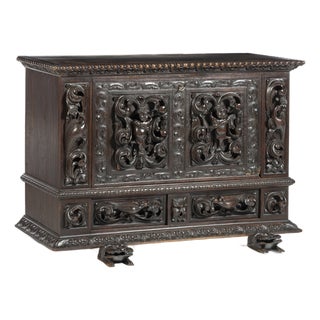 Renaissance Portuguese Chestnut Wood Chest For Sale
