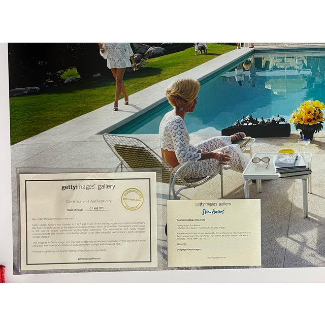 Mid-Century Modern Poolside Gossip 30"x40" C-Print by Slim Aarons With Stamp and Certificate For Sale - Image 3 of 7