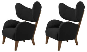 Set of Black Raf Simons Vidar 3 Smoked Oak My Own Chair Lounge Chair by Lassen