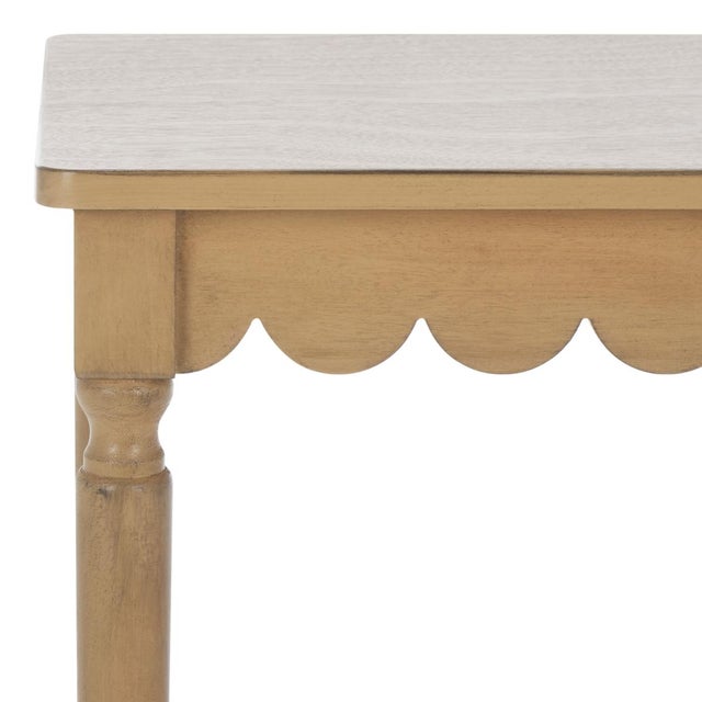 Spritely Home Heaven Scalloped Accent Table in Desert Brown For Sale - Image 4 of 8