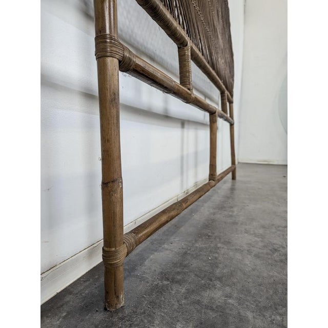 Bamboo and Rattan Headboard For Sale - Image 4 of 6