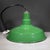 Vintage 18" Enameled Porcelain Green Industrial Pendant Lights c.1930-Set of 3 For Sale - Image 4 of 16