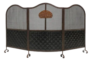 French Art Deco Wrought Iron Fireplace Screen, 1890s