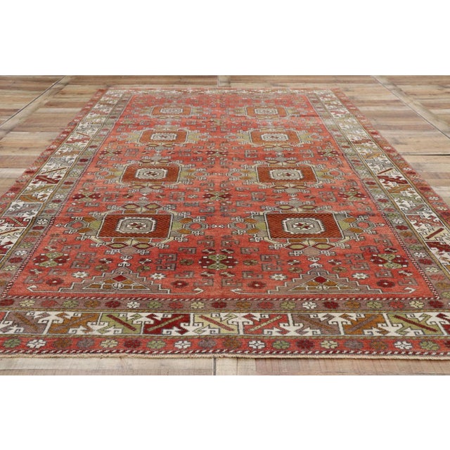 Textile Mid 20th Century Vintage Turkish Oushak Gallery Rug 05'09 X 09'10 For Sale - Image 7 of 10