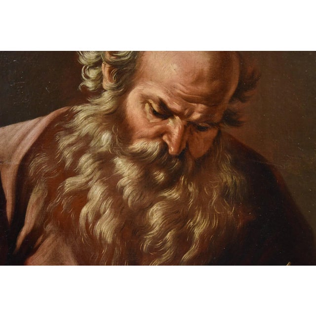 Giovanni Battista Beinaschi, Portrait of the Philosopher Heraclitus, 1670, Oil on Canvas For Sale - Image 10 of 13