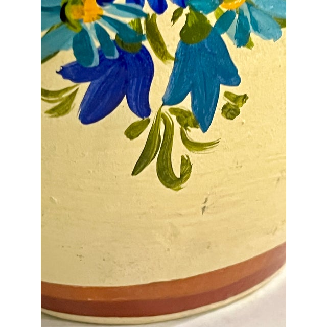 Vintage Colonia Tovar Hand-Painted Floral Clay Pitcher, Venezuelan Folk Art For Sale - Image 12 of 16