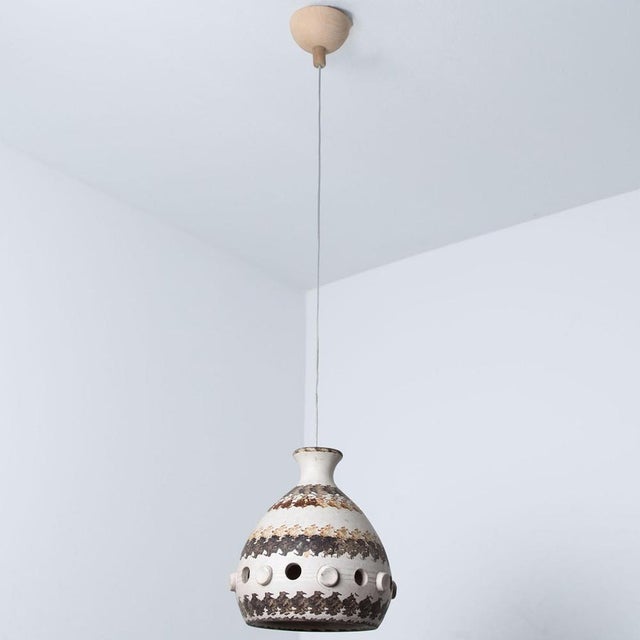 Danish Ceramic Pendant Lights, 1970, Set of 2 For Sale - Image 15 of 18