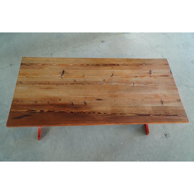 Scandinavian Rustic Farmhouse Dining Table in Red Painted Pine, Sweden, 1920s For Sale - Image 13 of 17