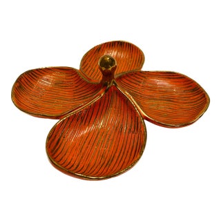 Vintage Mid-Century Hand-Painted Italian Serving Dish For Sale